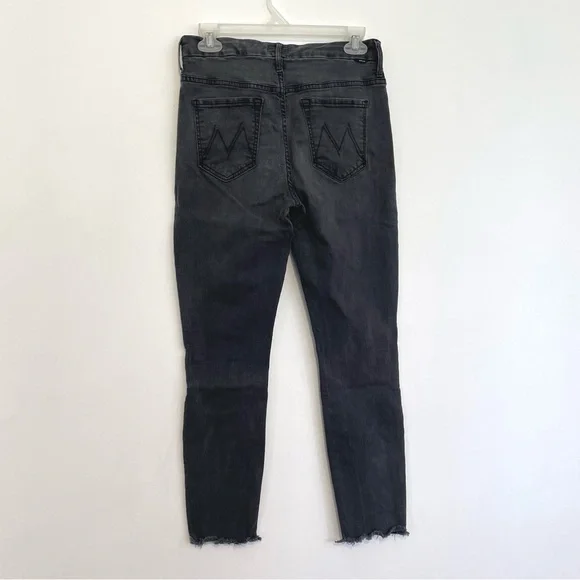 MOTHER DENIM High Waisted Looker Ankle Fray Gray High Rise Cropped Skinny Jeans - Picture 11 of 16